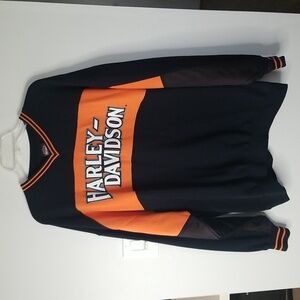 Harley Davidson Vintage mens logo sweatshirt black/orange sz 2XL